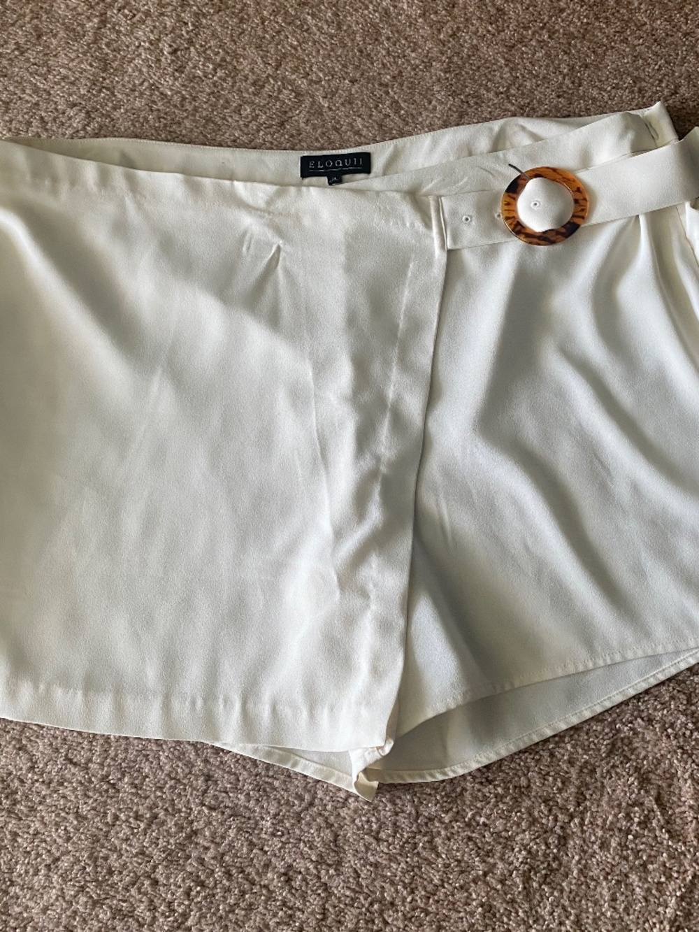 ELOQUII's off white skort with buckle